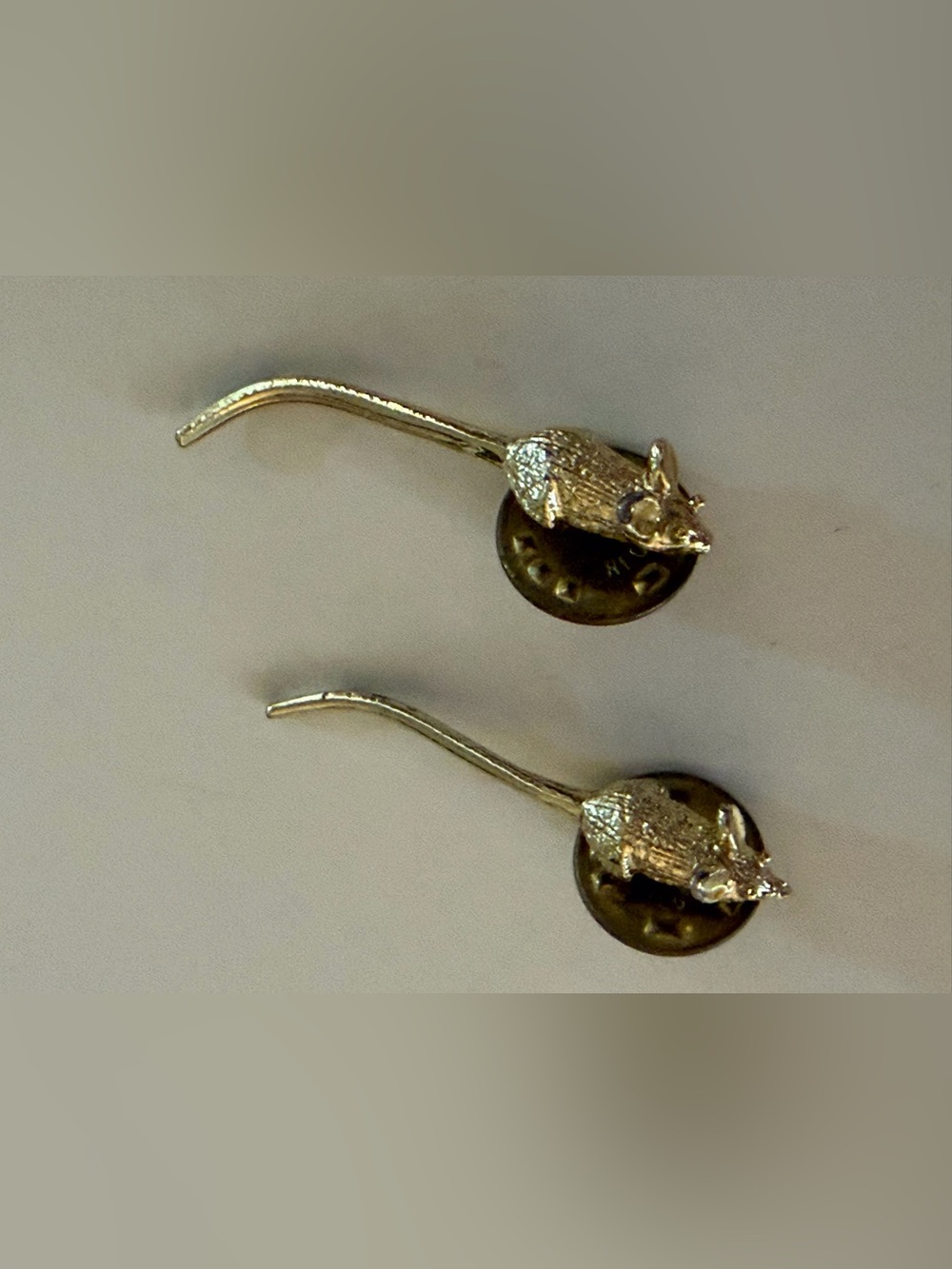 Gold Mouse Tie Tacks